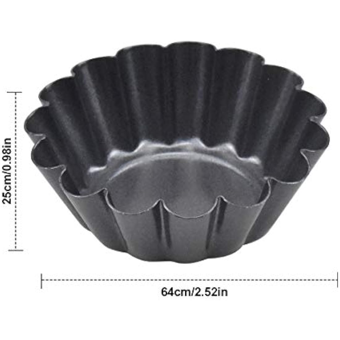 HQdeal 12-Pack Non-Stick Egg Tart Molds | Carbon Steel Mini Baking Tins