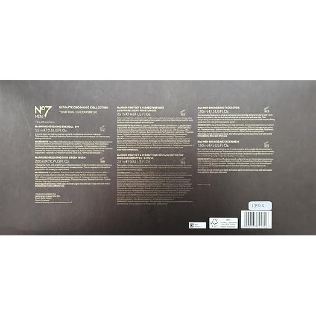 No7 Men Ultimate Grooming Collection Gift Set | 7-Piece Skincare Kit