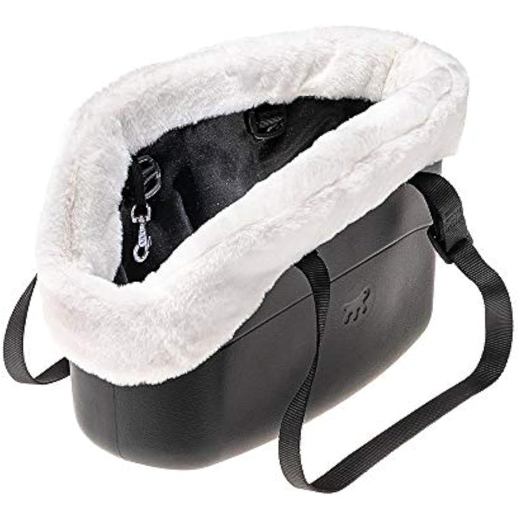 Ferplast With-Me Winter Dog Carrier – Faux-Fur Lined EVA Bag, Black
