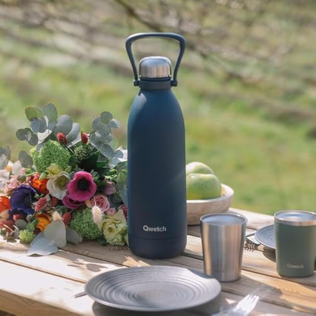 Qwetch Isothermal Bottle – 1.5L Stainless Steel Thermos | Granite Blue