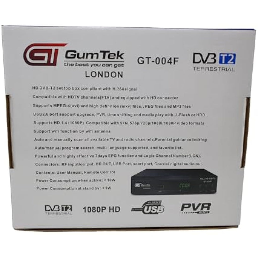 Gumtek GT-004F Dual Tuner Freeview HD Recorder – Digital TV Set Top Box
