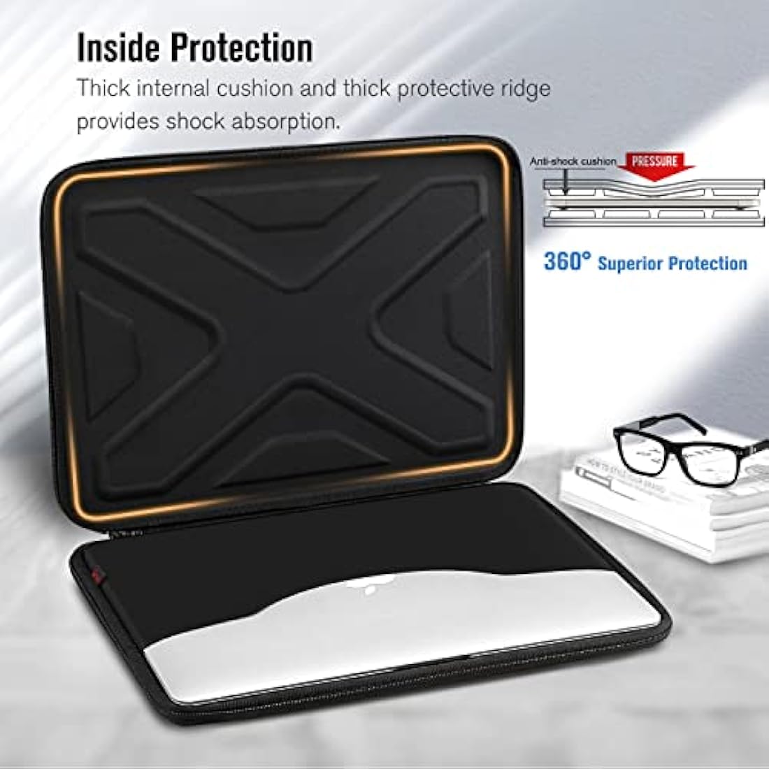 SITHON Hard Shell Laptop Sleeve | Shockproof Case for MacBook Air & Pro 13-14"