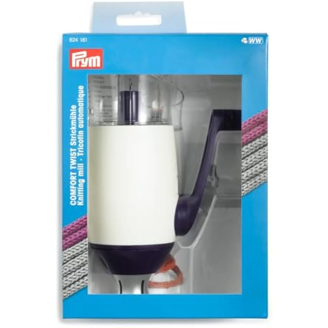 Prym Knitting Mill – Ergonomic Tube Knitter for Wool, Violet & White