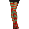 Smiffys Red & Green Striped Opaque Tights – Fancy Dress Costume Hosiery