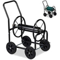Relaxdays Metal Garden Hose Cart – 4-Wheel Mobile Reel for 60m Hose