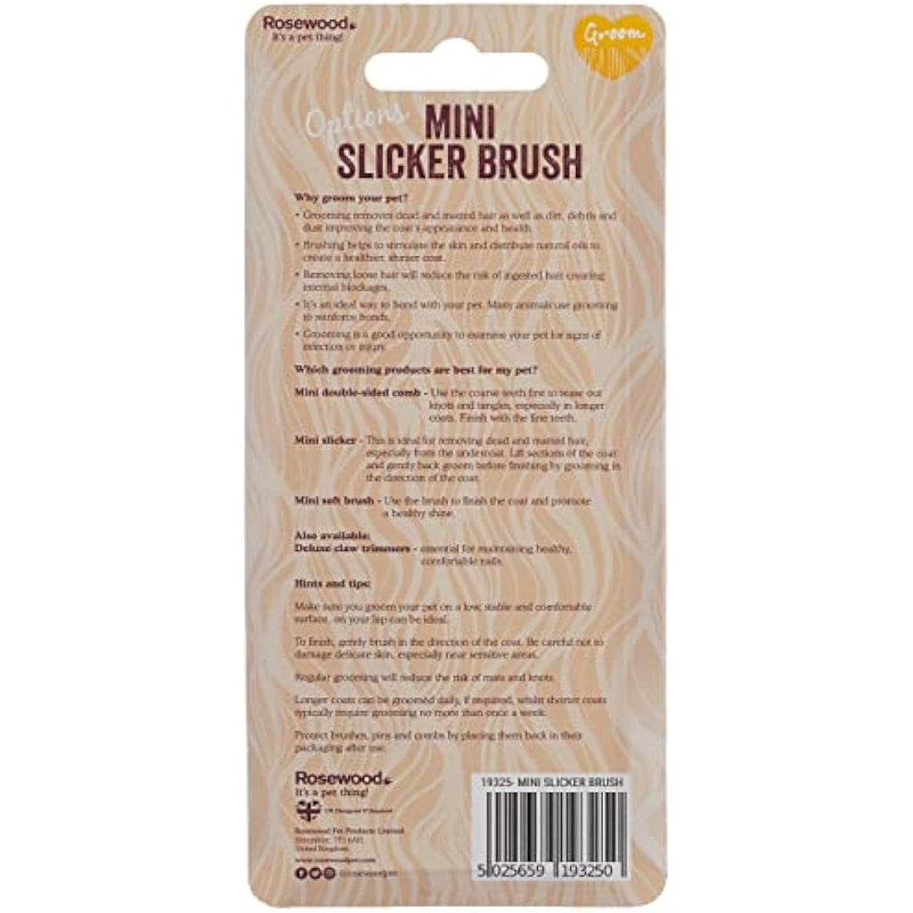Rosewood Mini Slicker Brush for Rabbits & Guinea Pigs | Black/Purple