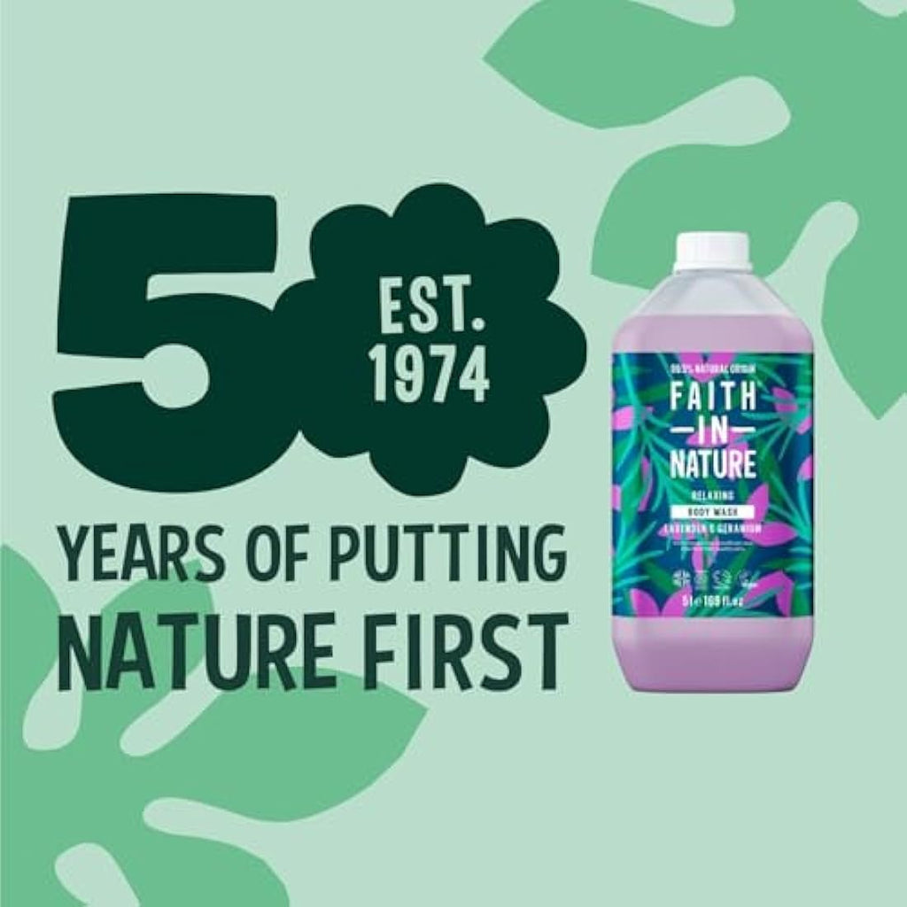 Faith In Nature Lavender & Geranium Body Wash - Vegan 5L Refill Pack