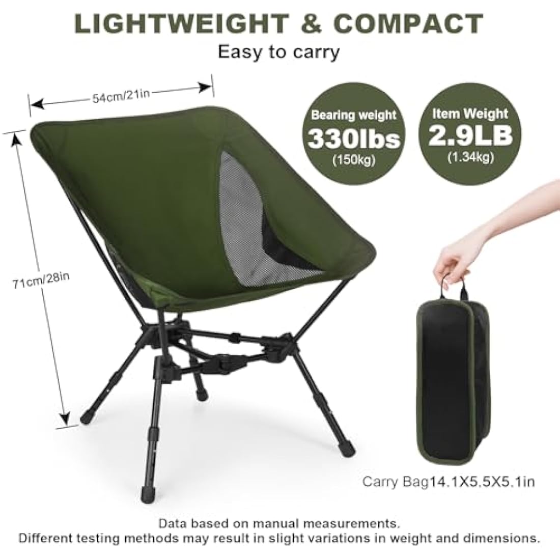 SHANNA Portable Camping Chair | Ultralight Adjustable Folding Chair