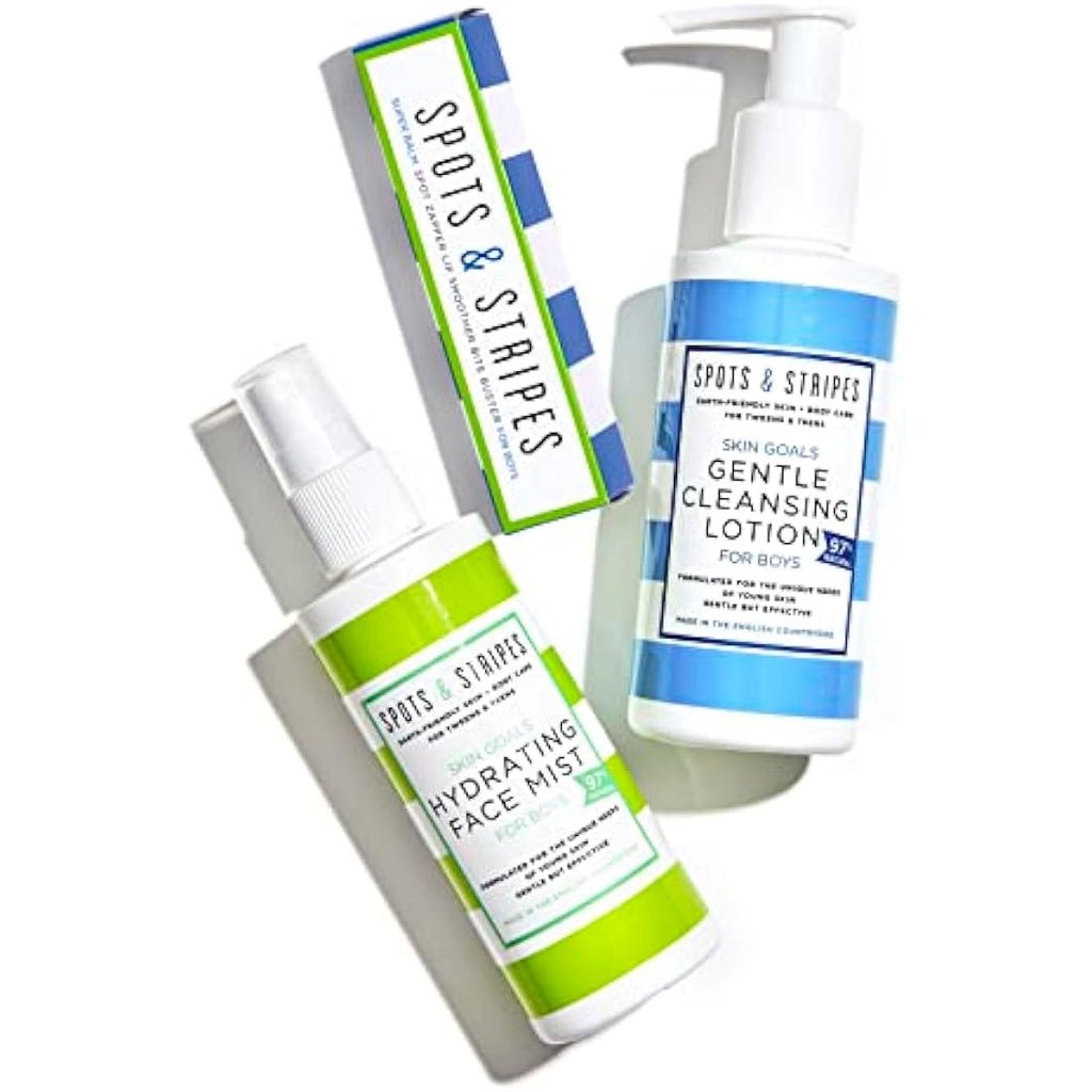 Spots & Stripes Teen Skincare Essentials Trio for Boys – 3-Piece Set
