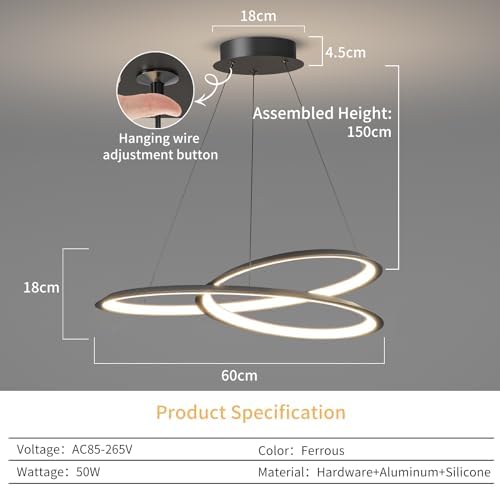 Modern LED Chandelier – Dimmable Kitchen Island Pendant Light