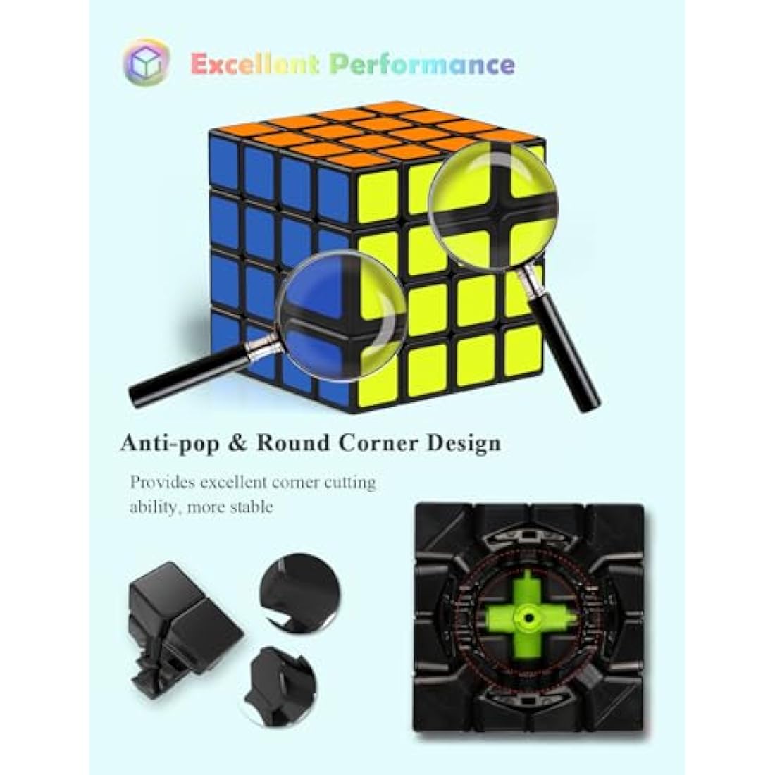 Roxenda 4x4 Speed Cube – Smooth Professional Puzzle Toy for All Ages