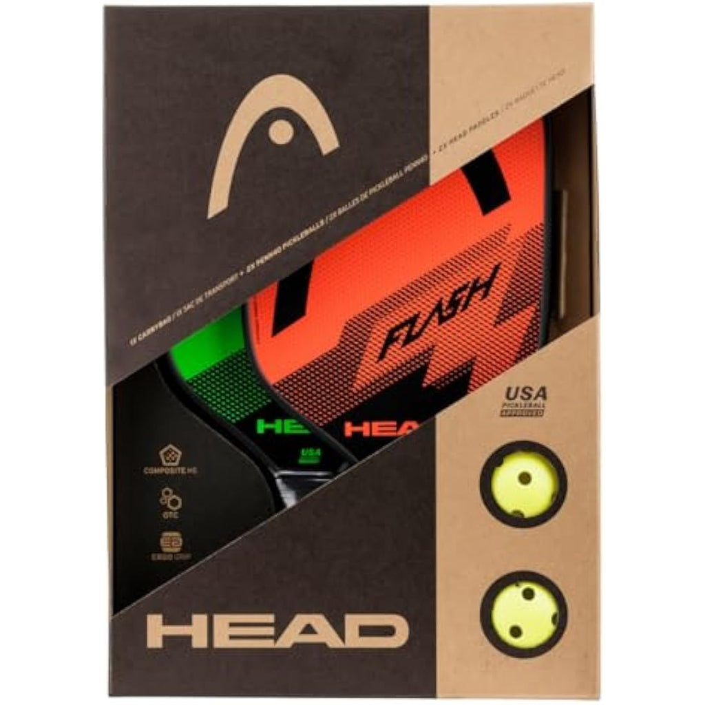 Head Flash Pickleball Set – 2 USAPB Approved Paddles, Balls & Bag