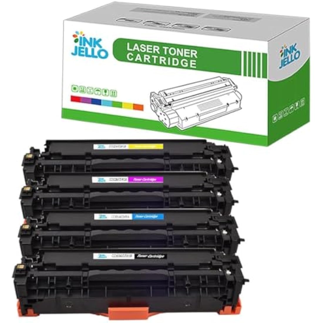 Inkjello Compatible Toner Cartridges for HP CP2025 CM2320 (4-Pack)