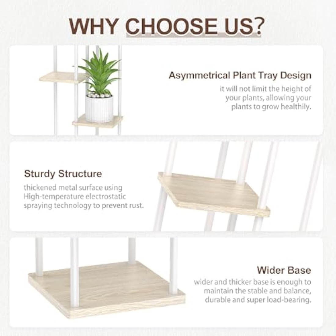 6-Tier Corner Plant Stand – 45" Tall Metal & Wood Flower Shelf
