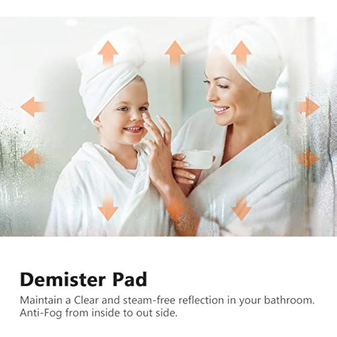 EMKE LED Bathroom Mirror with Bluetooth, Shaver Socket & Demister - 450x600mm
