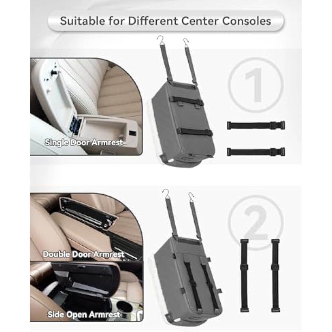 Petsfit Center Console Dog Car Seat – Small Pet Booster with Safety Hooks