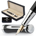 Wordsworth & Black Fountain Pen Set – Bent Nib Calligraphy Pen, Chrome