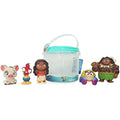Disney Moana Bath Toy Set - 5 Character Figures with Storage Bucket