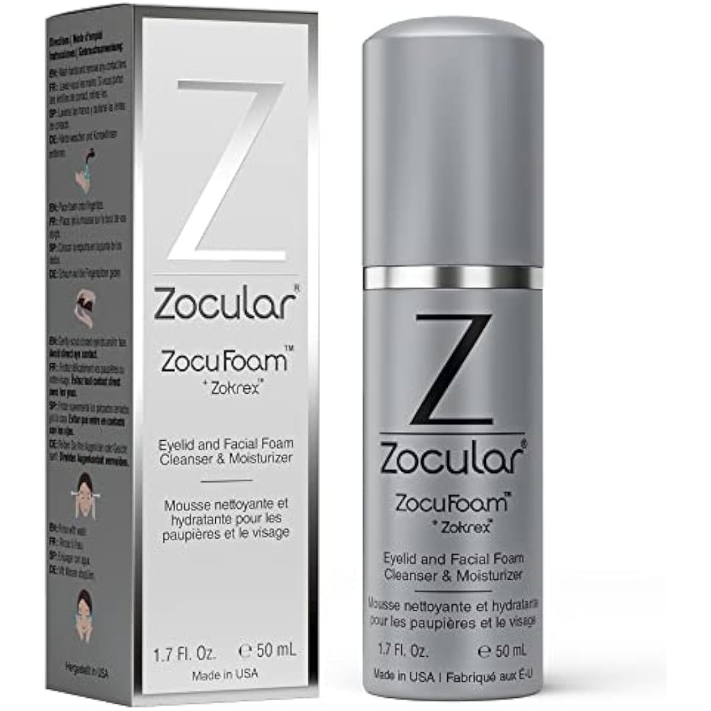 Zocular ZocuFoam Eyelid Cleanser – Okra-Based Foam for Dry Eyes, 50ml