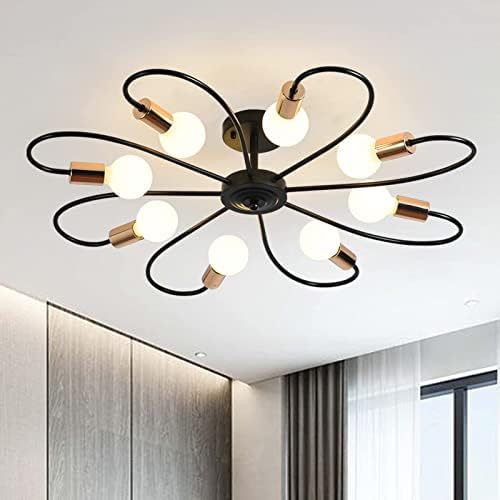 Jolof Store 8-Light Sputnik Chandelier – Modern Metal Semi Flush Mount