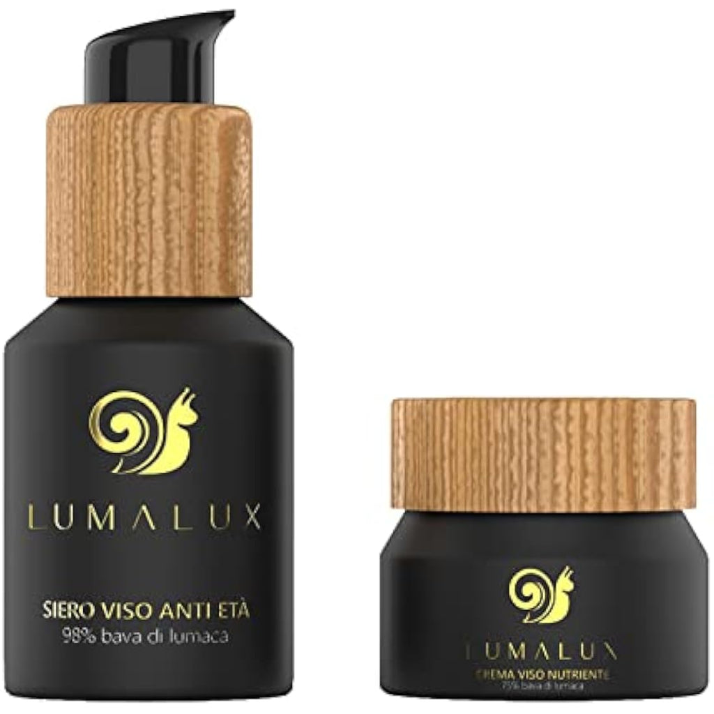 Lumalux Snail Mucin Serum & Cream Set | Organic Anti-Aging Skincare Kit