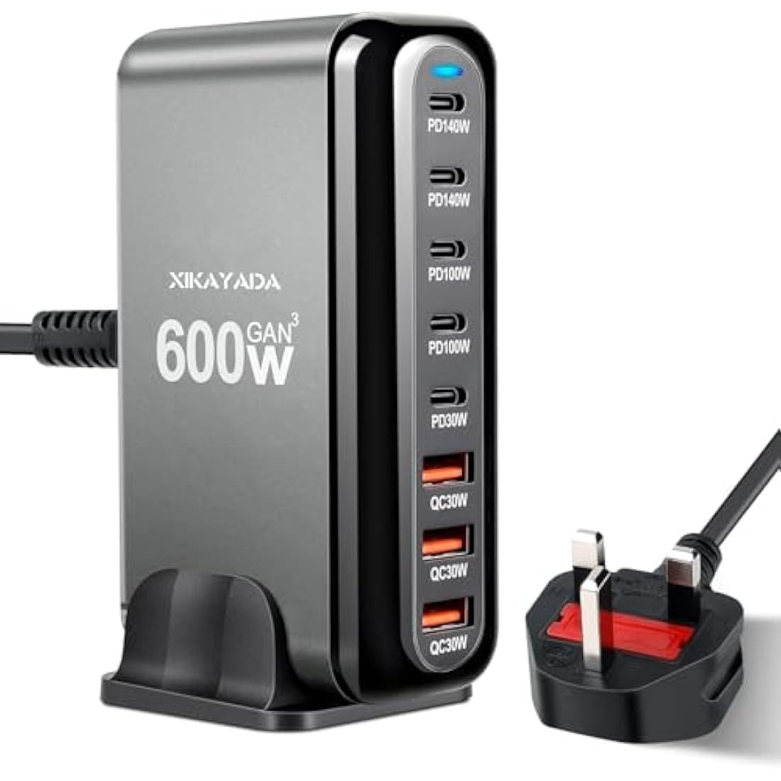 Jolof Store 600W 8-Port USB C GaN Fast Charger Station for Laptop & MacBook