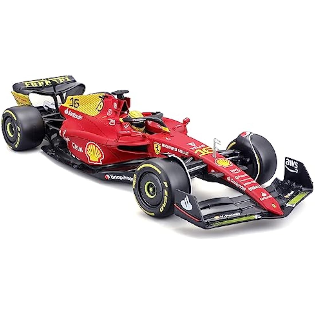 Bburago Ferrari F1-75 Italy Monza GP 2022 Diecast Model - 1/18 Scale