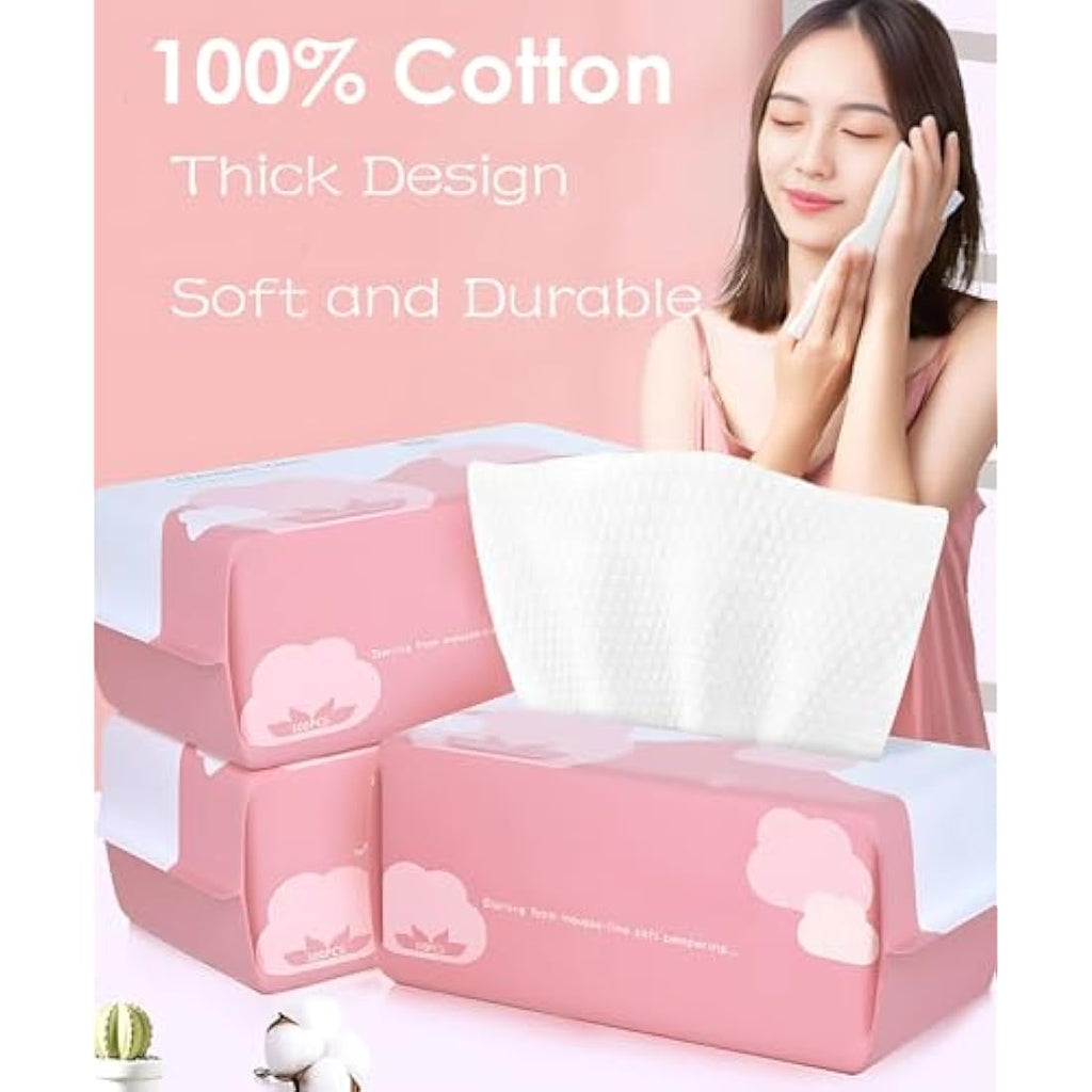Cayxenful 100% Cotton Disposable Face Towels – 600 Count Soft Dry Wipes