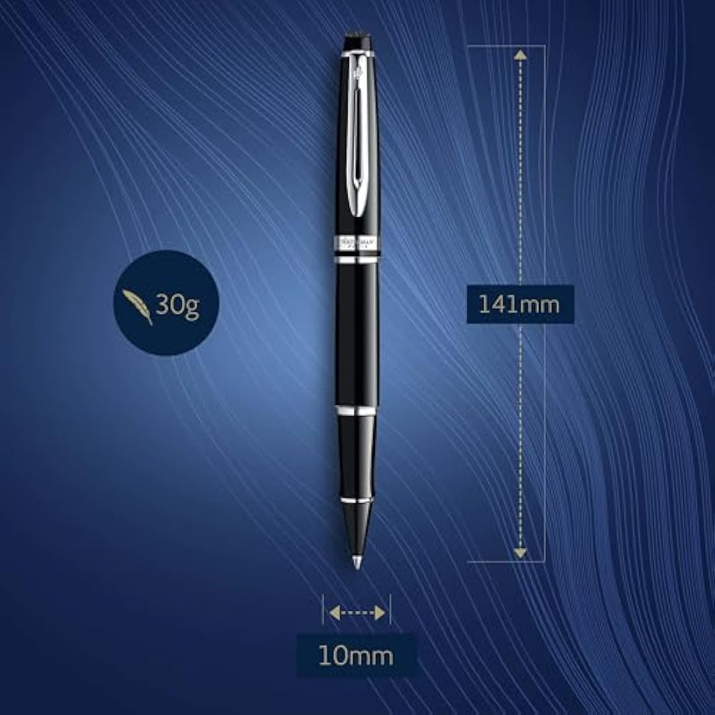 Waterman Expert Rollerball Pen | Gloss Black with Chrome Trim