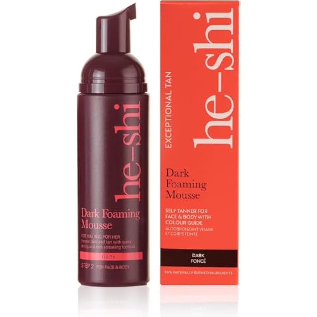 He-Shi Dark Foaming Mousse – Vegan Self Tan for Streak-Free Bronzing