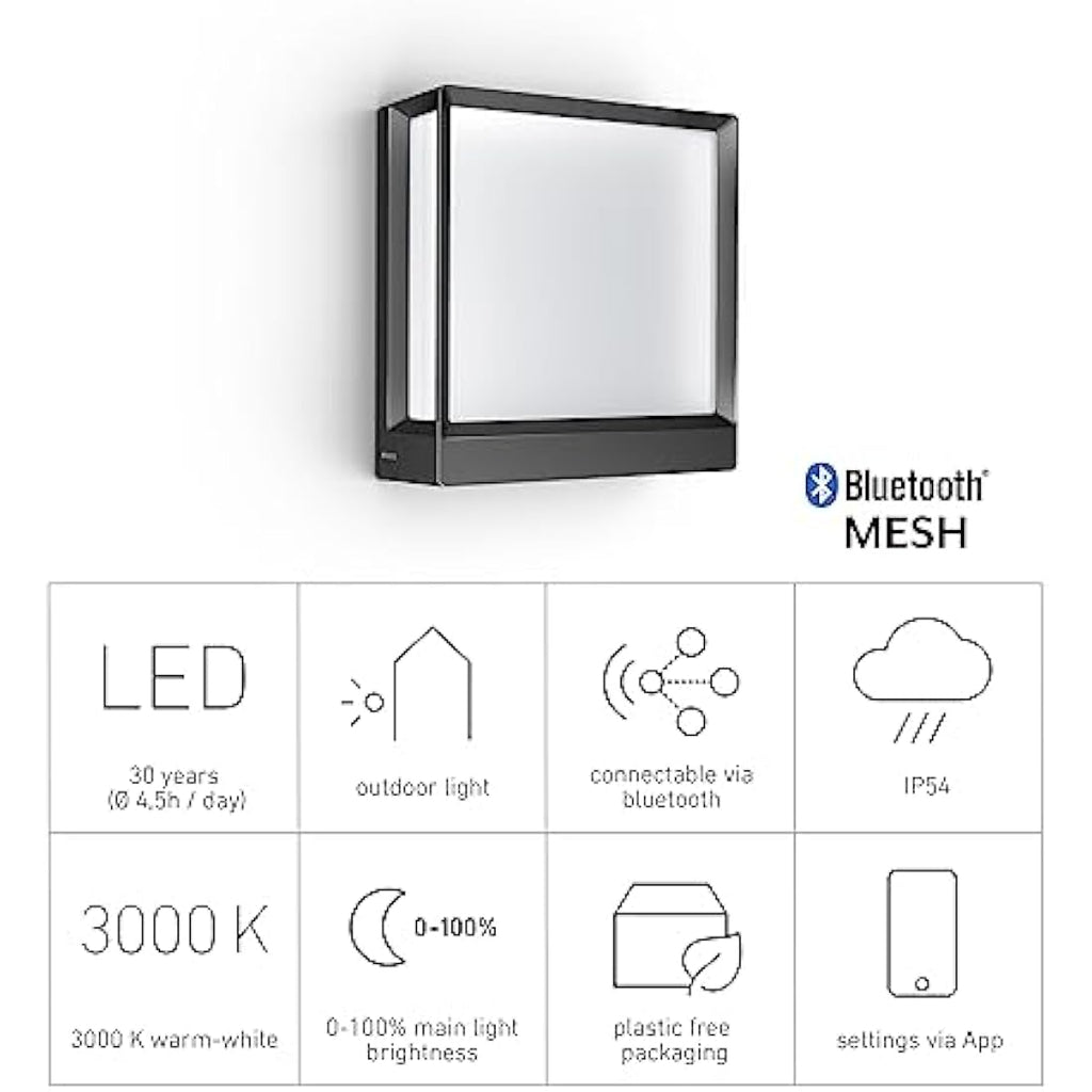 Steinel L 40 C Smart LED Outdoor Wall Light | Dimmable Aluminium Lamp