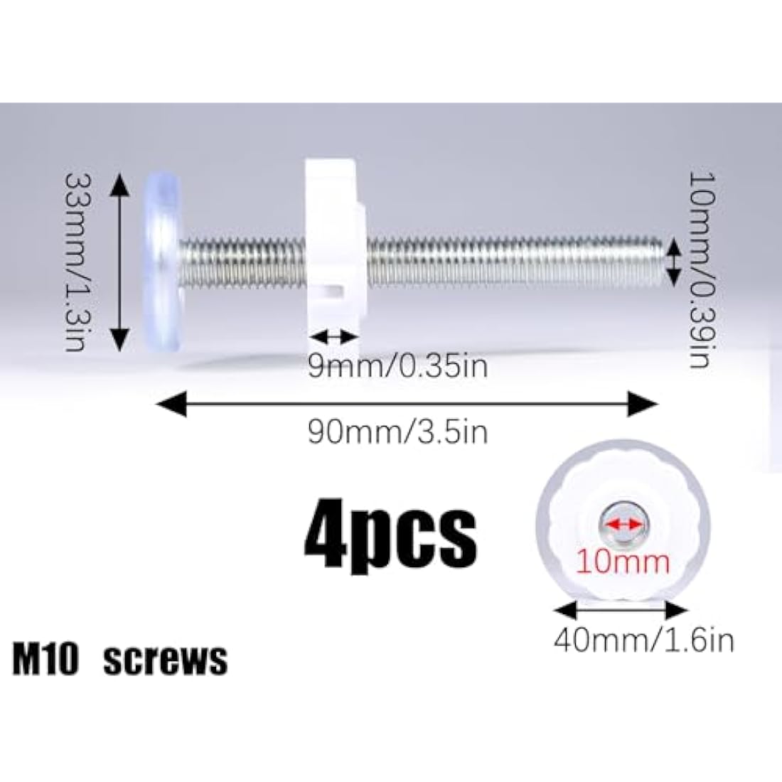 Baby Gate M10 Spindle Rods – 4 Pack Pressure Mounted Bolts