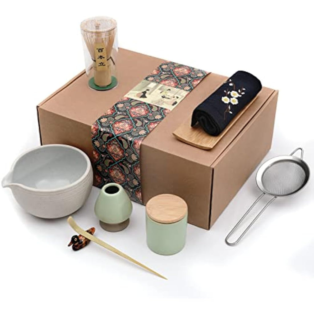 Jolof Store Japanese Matcha Tea Set – 9-Piece Bamboo & Ceramic Kit
