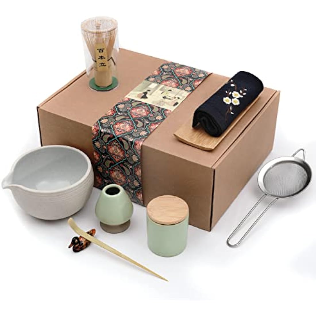 Jolof Store Japanese Matcha Tea Set – 9-Piece Bamboo & Ceramic Kit