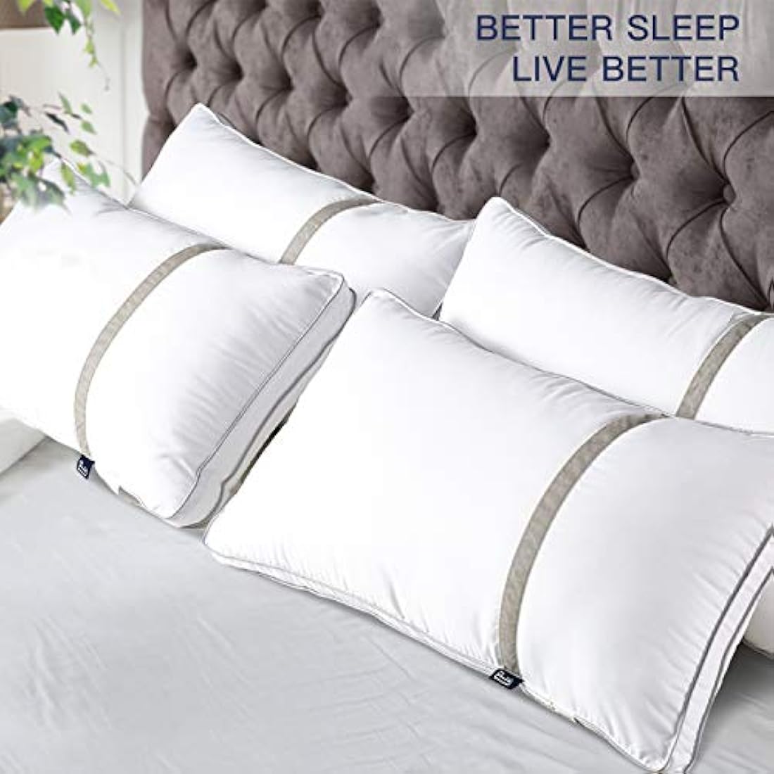 BedStory Hotel Pillows 4 Pack – Down Alternative Hypoallergenic Cotton