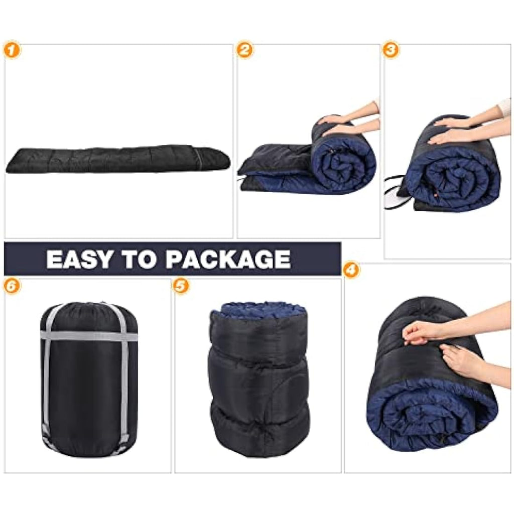 REDCAMP Cotton Sleeping Bag with Flannel Liner and Removable Pillow