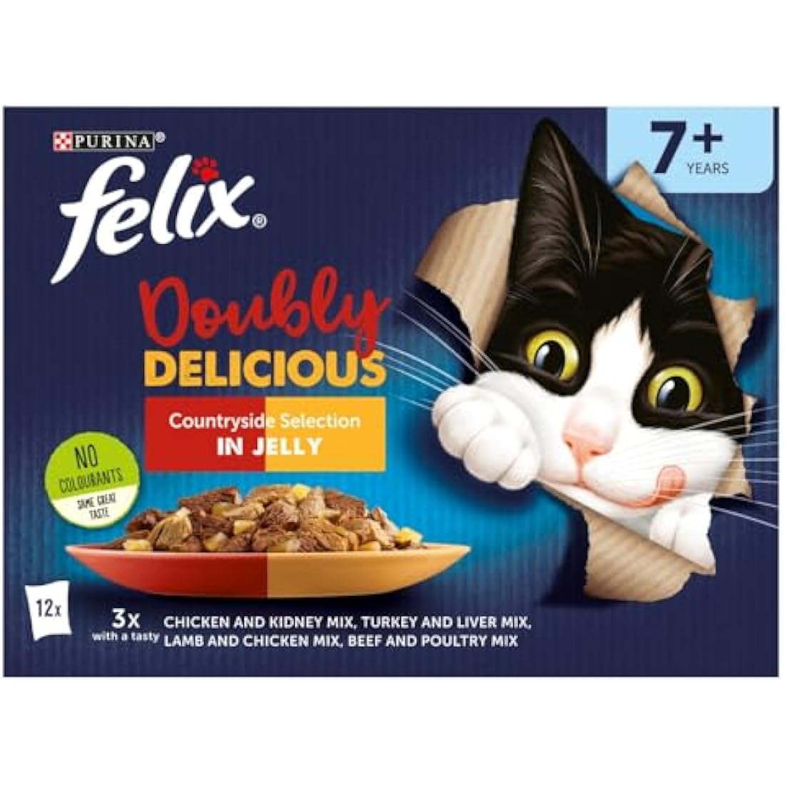 Felix Senior Wet Cat Food – Doubly Delicious Meat in Jelly 12x100g