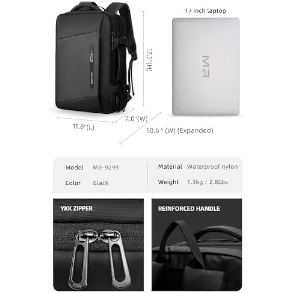 Mark Ryden Expandable 17.3 Laptop Backpack | 38L Travel Business Bag