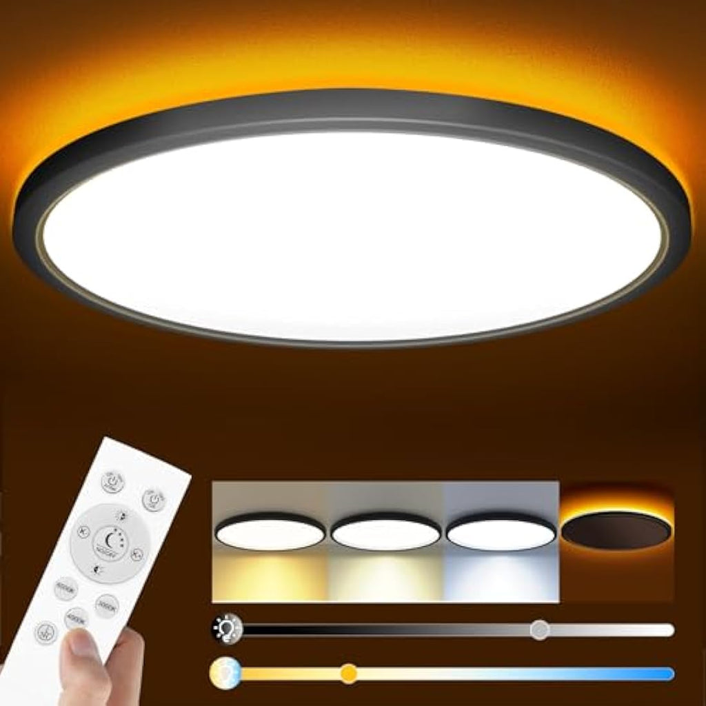 Slochi 36W LED Ceiling Light | 40cm Dimmable Flush Mount with Remote