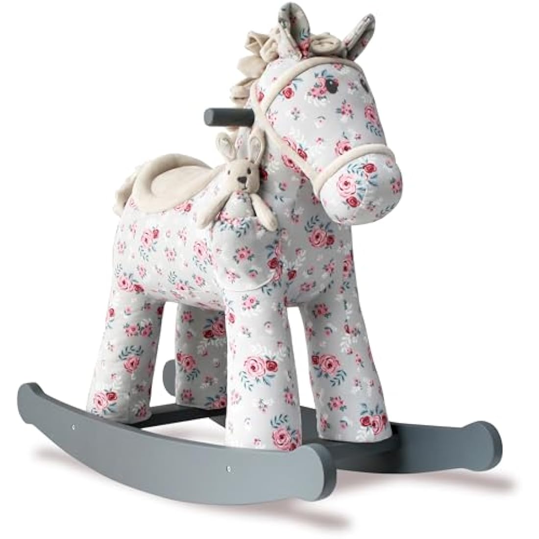 Little Bird Told Me Lily & Rose Rocking Horse – Grey Floral Wooden Toy
