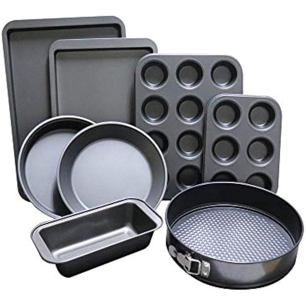 8-Piece Non-Stick Carbon Steel Bakeware Set with Cake Tins