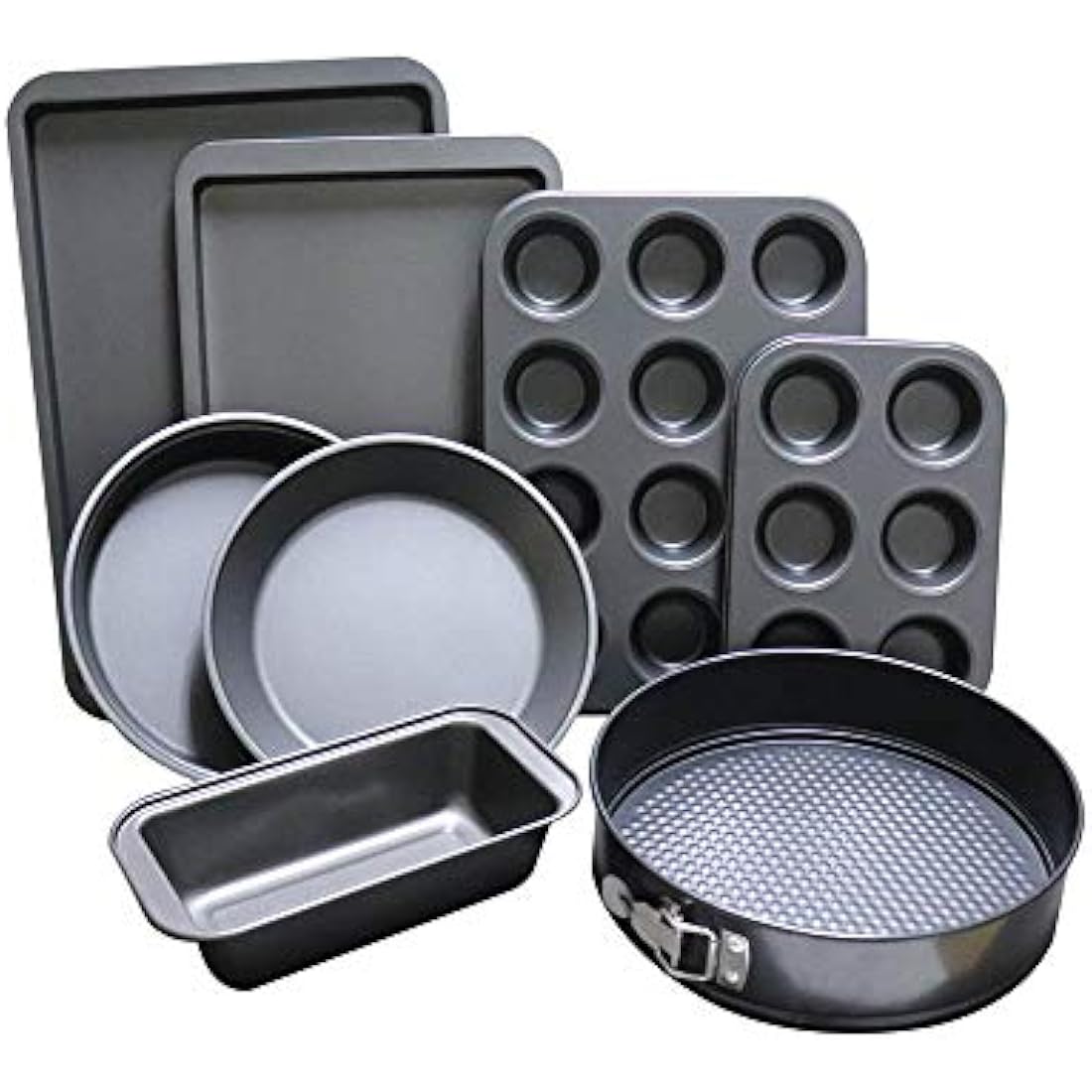 8-Piece Non-Stick Carbon Steel Bakeware Set with Cake Tins