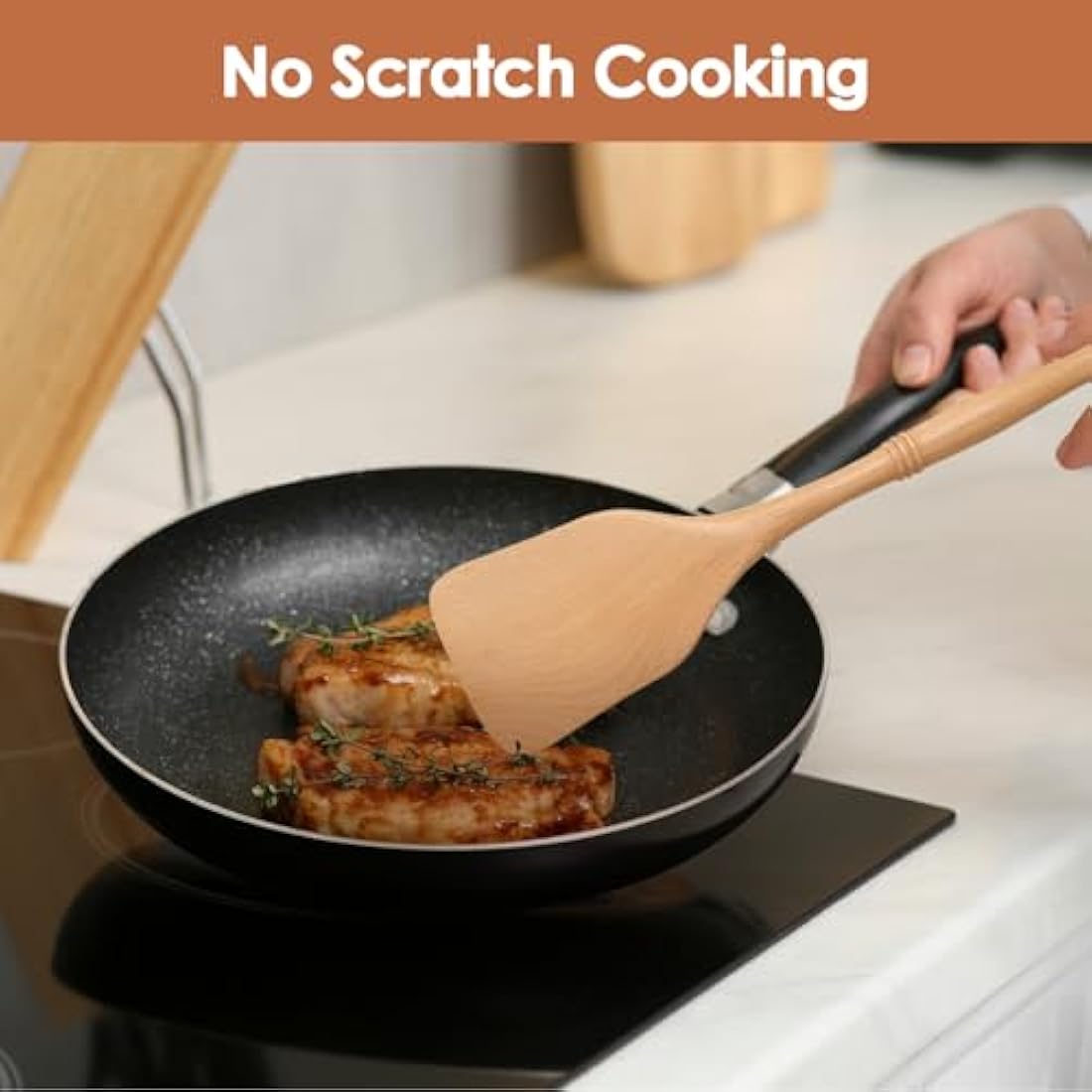 Jolof Store Beech Wood Cooking Utensils Set – 7 Piece Kitchen Spoons