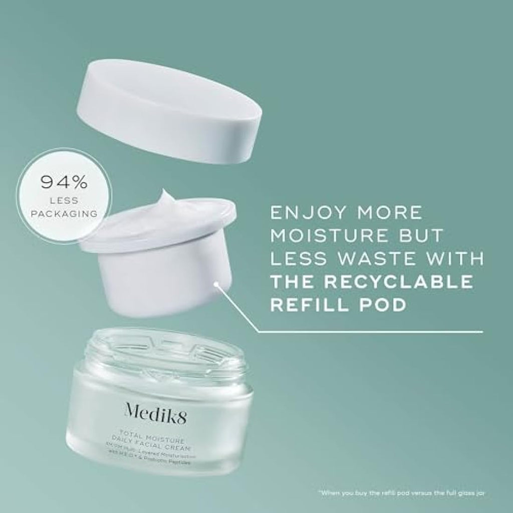 Medik8 Total Moisture Daily Facial Cream Refill Pod | Hyaluronic Acid 50ml