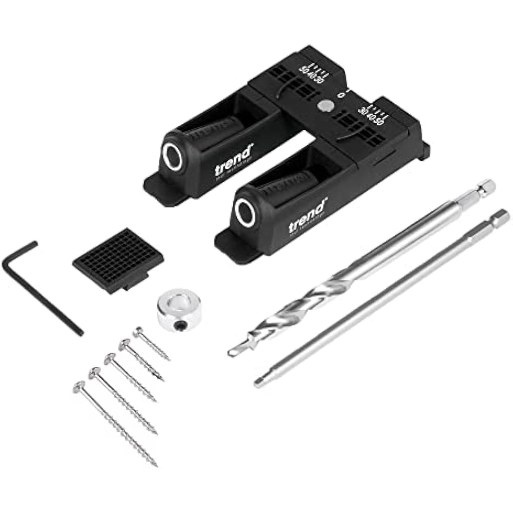 Trend 3-in-1 Pocket Hole Jig Kit with HSS Drill Bit and 50 Screws