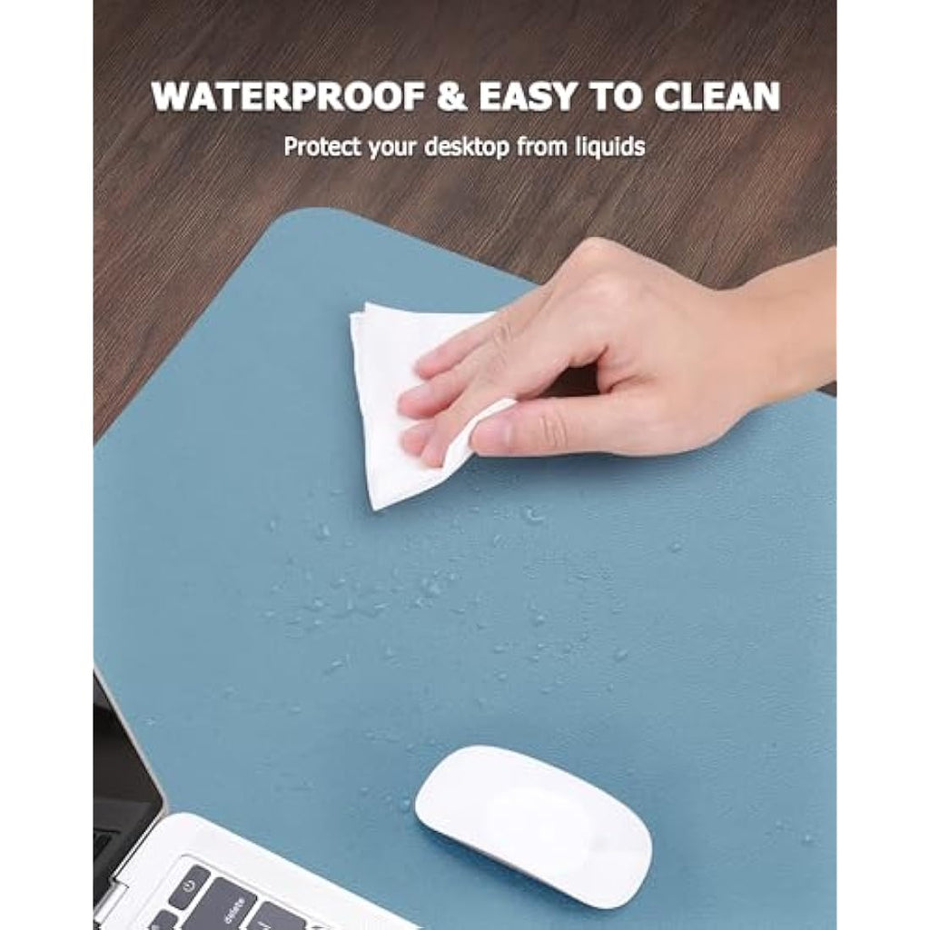 MOLMO Leather Desk Mat – Waterproof Non-Slip Office Pad, Azure (60x35cm)