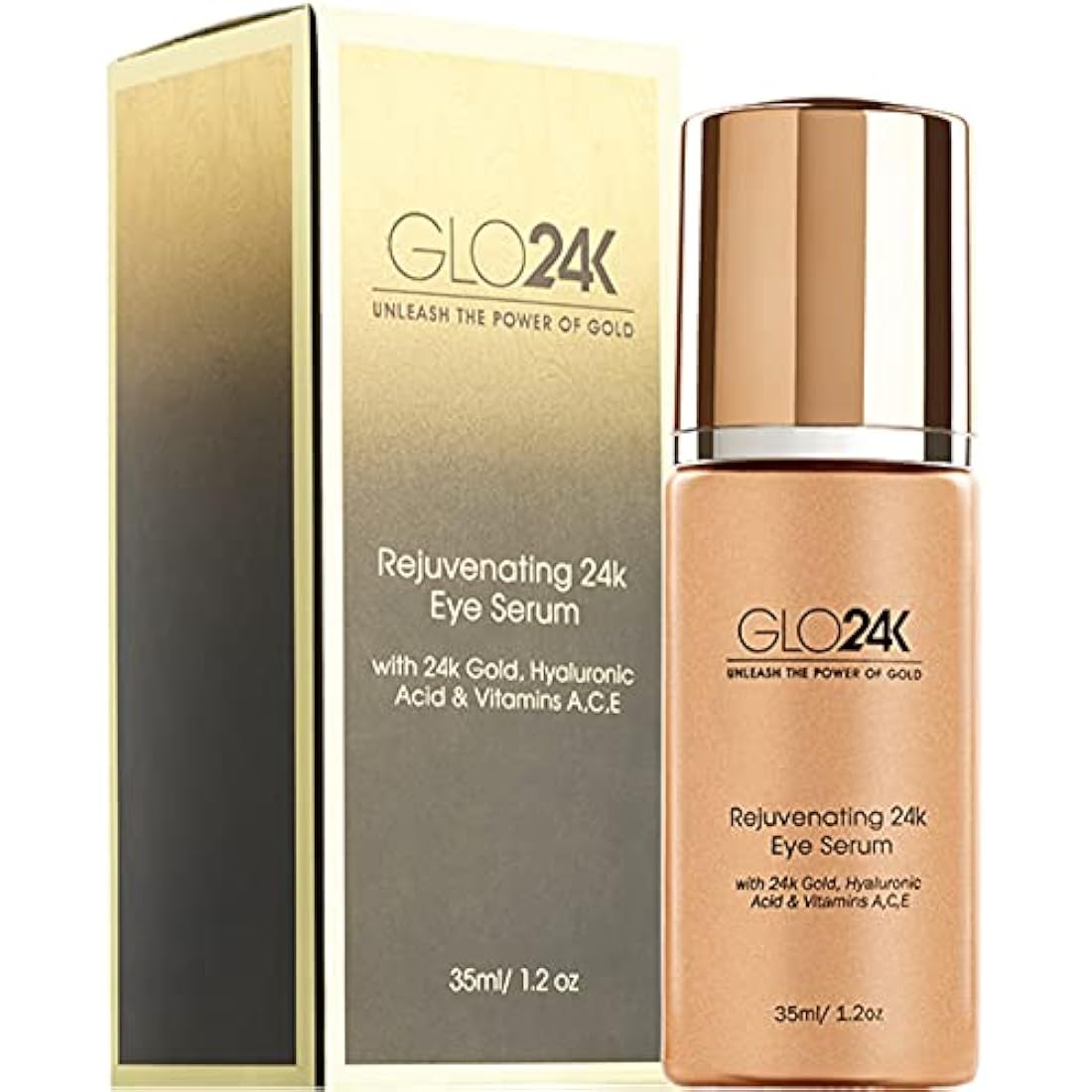 GLO24K 24k Gold Eye Serum – Anti-Aging with Hyaluronic Acid & Vitamins