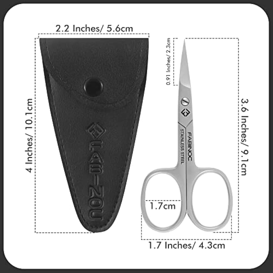 FABINOC Curved Cuticle Scissors | German Stainless Steel Manicure Tool