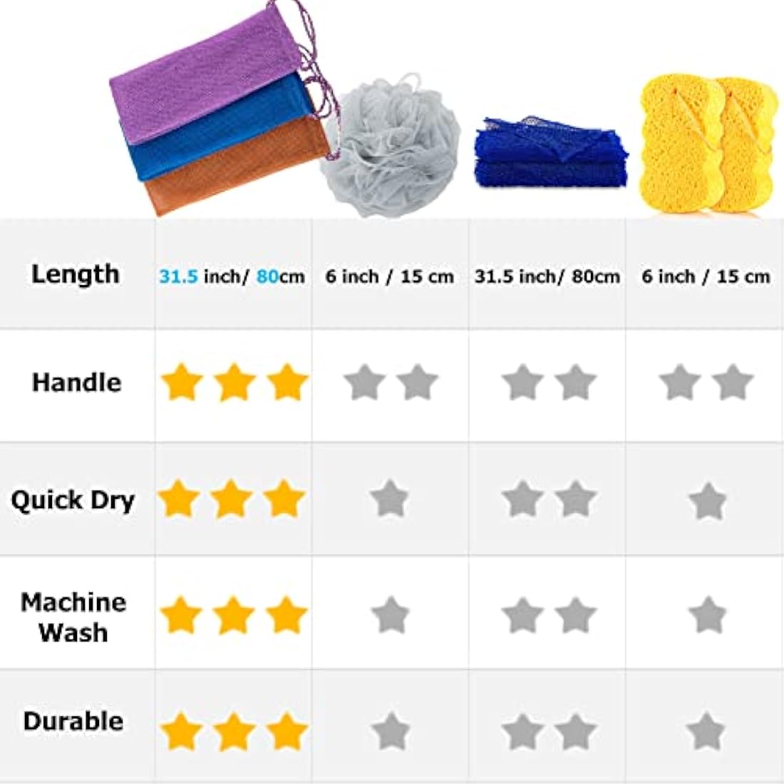 TENQUAN African Exfoliating Net – 3 Pack Nylon Body Scrubber for Shower