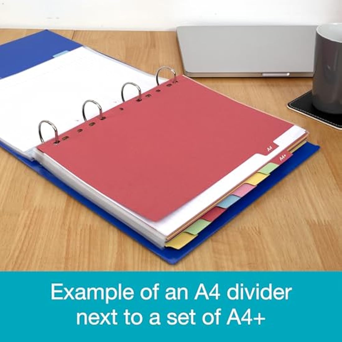 Elba A4+ Extra Wide 10-Part Card Dividers, Assorted Colors, 5 Sets